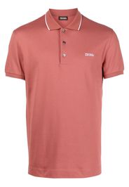 Zegna embroidered-logo polo shirt - Rot