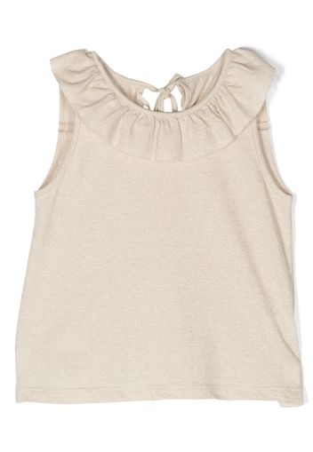 Zhoe & Tobiah ruffled-neckline detail top - Nude