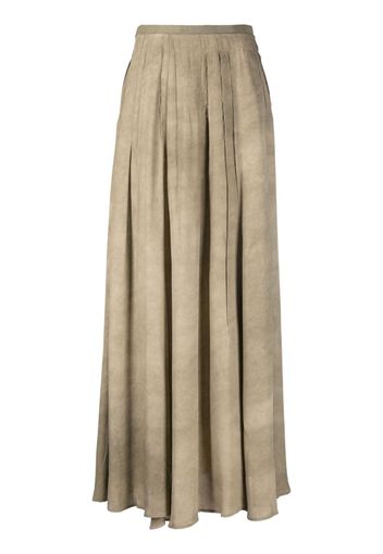 Ziggy Chen distressed-effect pleated maxi skirt - Nude