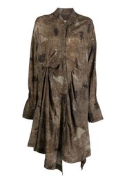 Ziggy Chen Irmatic Fold Collage Hemdkleid - Braun
