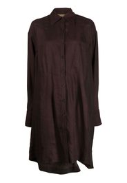 Ziggy Chen Drapiertes Hemdkleid - Braun