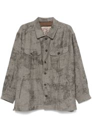 Ziggy Chen herringbone-pattern shirt - Grau