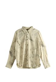 Ziggy Chen abstract-print cotton shirt - Nude
