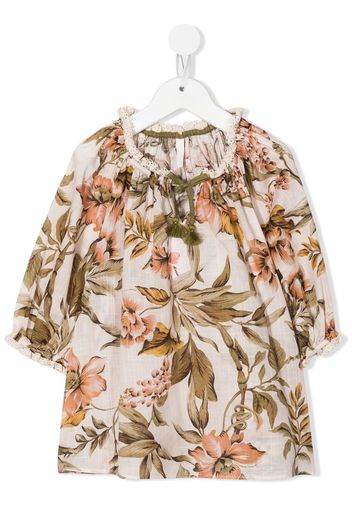 ZIMMERMANN Kids Anneke stripe-print smock top - Nude