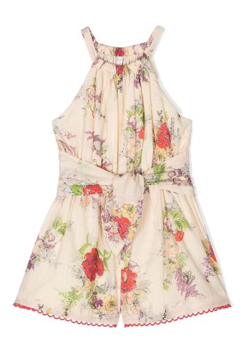 ZIMMERMANN Kids Playsuit mit Blumenmuster - Nude