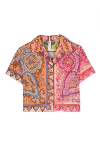 ZIMMERMANN Kids Halcyon paisley-print shirt - Rosa