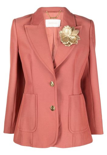 ZIMMERMANN floral-appliqué single-breasted blazer - Rosa