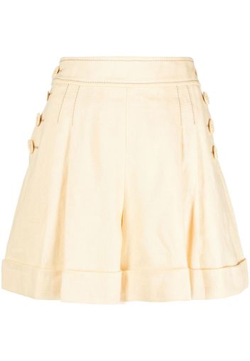 ZIMMERMANN high-waisted linen shorts - Gelb