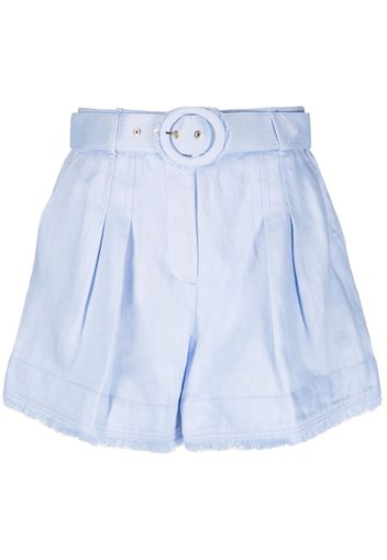 ZIMMERMANN raw-edge belted short shorts - Blau