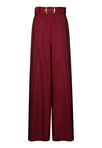 ZIMMERMANN belted silk wide-leg trousers - Rot