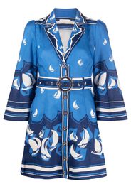 ZIMMERMANN High Tide belted minidress - Blau