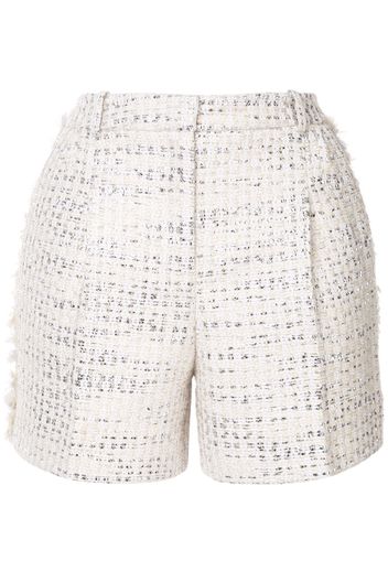 Zuhair Murad Tweed-Shorts in Metallic-Optik - Weiß