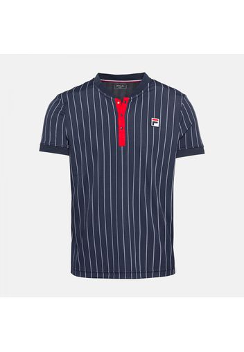 T-Shirt Stripes Button dark blue