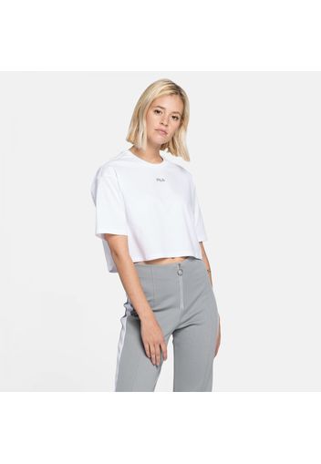 Magola Oversized Cropped Tee white