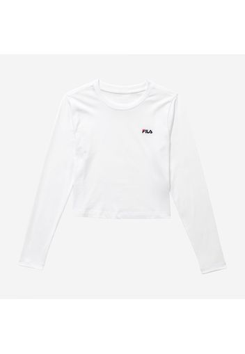 Eaven Cropped Long Sleeve Shirt white