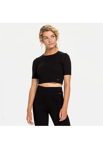 Elwyn Cropped Rib Top black