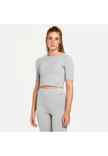 Elwyn Cropped Rib Top lightgrey-melange