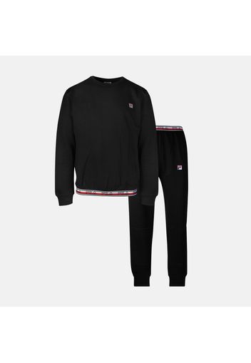 Brushed Cotton Fleece Pyjama black