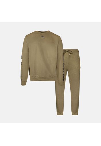 Brushed Cotton Fleece Pyjama military