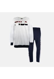 Brushed Cotton Fleece Pyjama white-navy