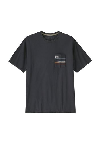 Patagonia M Line Logo Ridge Stripe Organic Pocket T-shirt