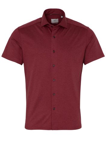 Eterna kurzarm hemd slim fit soft tailoring jersey rot unifarben