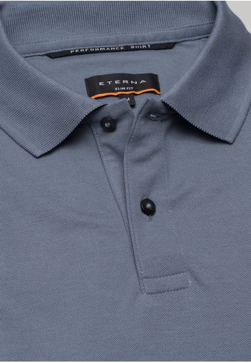 Eterna kurzarm poloshirt slim fit performance shirt jersey grau unifarben