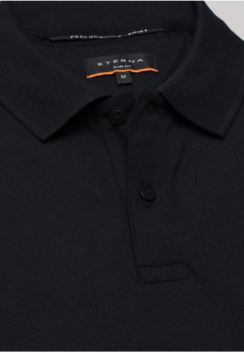 Eterna kurzarm poloshirt slim fit performance shirt jersey schwarz unifarben