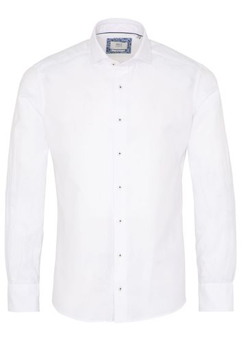 Eterna langarm hemd slim fit soft tailoring twill weiss unifarben