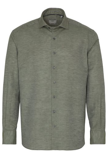 Eterna langarm hemd comfort fit soft tailoring twill lindgrün unifarben