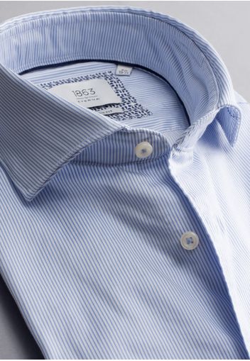Eterna langarm hemd modern fit soft tailoring twill hellblau/weiss gestreift
