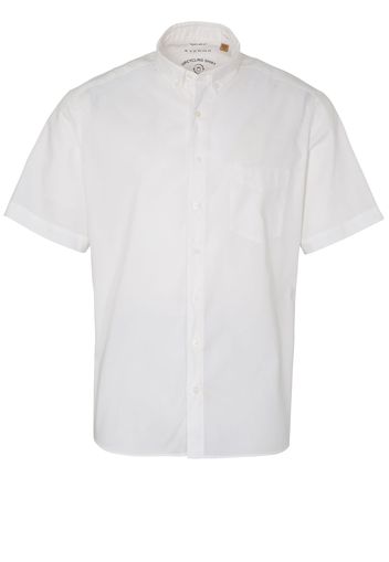 Eterna kurzarm hemd regular fit upcycling shirt oxford weiss unifarben