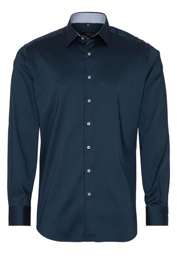 Eterna langarm hemd modern fit performance shirt twill-stretch marine unifarben