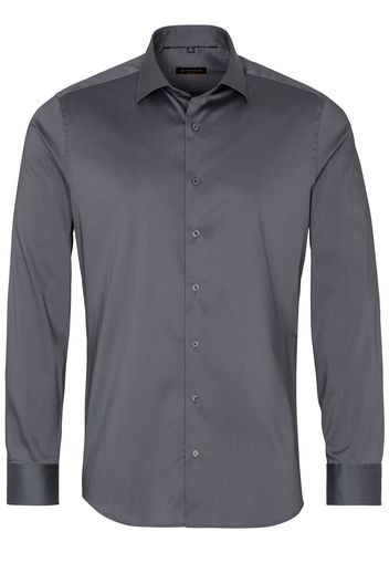 Eterna langarm hemd slim fit performance shirt stretch silbergrau unifarben