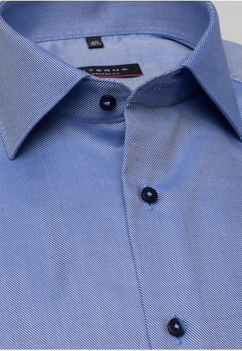 Eterna kurzarm hemd modern fit twill blau unifarben