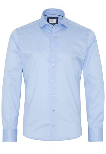 Eterna langarm hemd slim fit soft tailoring twill hellblau unifarben