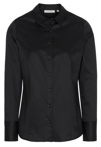 Eterna langarm bluse modern classic cover shirt twill schwarz unifarben