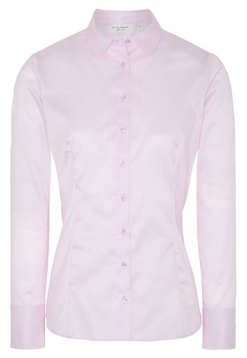 Eterna langarm bluse modern classic slim fit cover shirt twill rosa unifarben