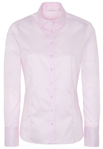 Eterna langarm bluse modern classic cover shirt twill rosa unifarben