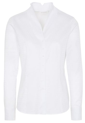 Eterna langarm bluse modern classic jaquard weiss strukturiert