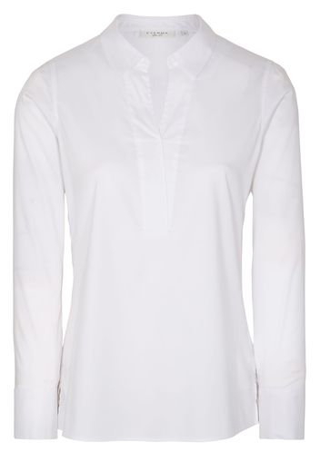 Eterna langarm bluse modern classic performance shirt twill weiss unifarben