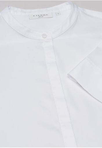 Eterna kurzarm bluse modern classic performance shirt twill weiss unifarben