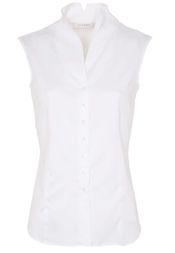 Eterna ohne arm bluse modern classic satingewebe weiss unifarben