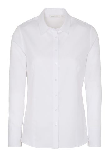 Eterna langarm bluse modern classic jaquard weiss strukturiert