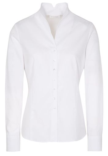 Eterna langarm bluse modern classic jaquard weiss strukturiert