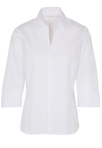 Eterna dreiviertelarm bluse modern classic jaquard weiss strukturiert