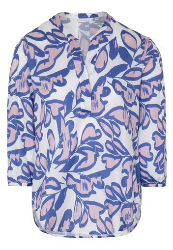 Eterna dreiviertelarm bluse modern classic satingewebe hellblau/weiss bedruckt