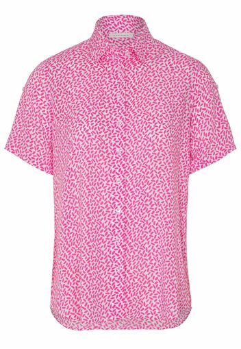 Eterna kurzarm bluse modern classic leinwandgewebe pink bedruckt