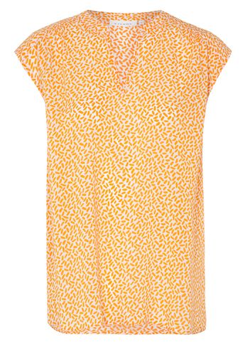 Eterna ohne arm bluse modern classic leinwandgewebe orange bedruckt