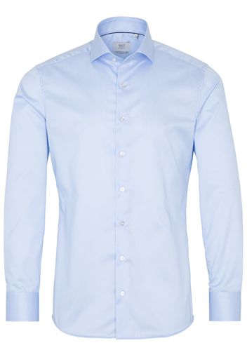 Eterna langarm hemd slim fit gentle shirt twill hellblau unifarben